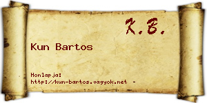 Kun Bartos névjegykártya